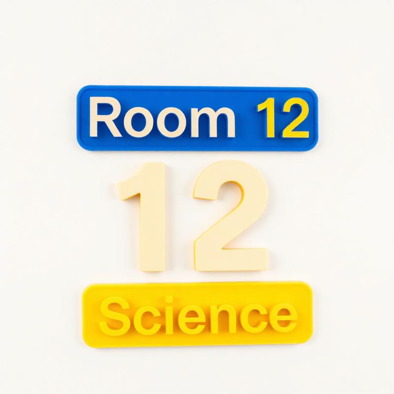 Classroom Door Sign with Room Number — Door Name Plates
